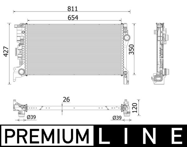 Radiator, engine cooling - CR 2335 000P MAHLE