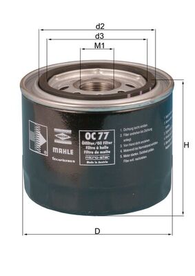 Oil Filter - OC 77 MAHLE