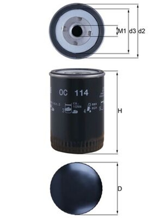 Oil Filter - OC 114 MAHLE