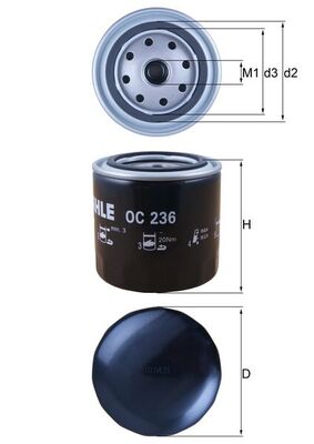 Filtro olio - OC 236 MAHLE