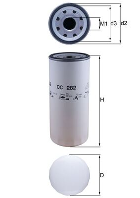 Filtro olio - OC 282 MAHLE