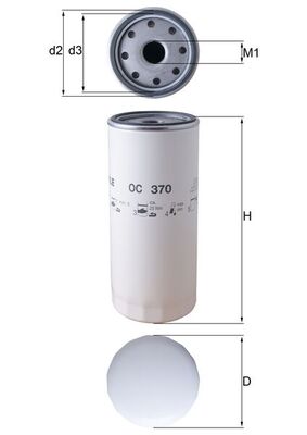 Filtro olio - OC 370 MAHLE