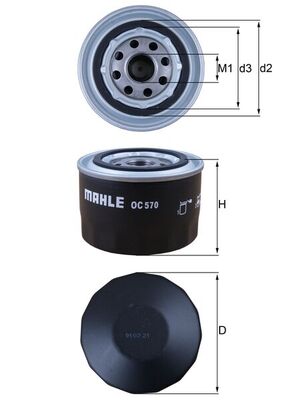 Oil Filter - OC 570 MAHLE