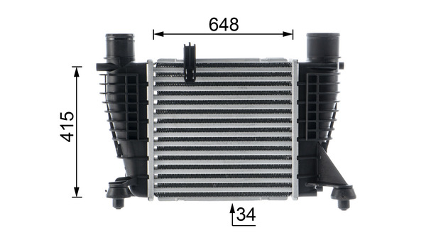Intercooler, charger - CI 12 000P MAHLE