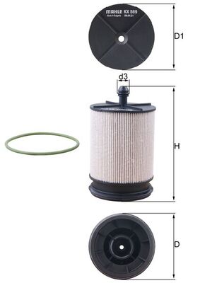 Filtro carburante - KX 569D MAHLE