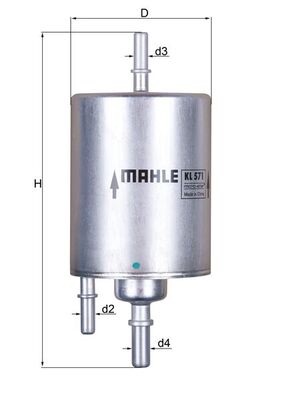 Fuel filter - KL 571 MAHLE