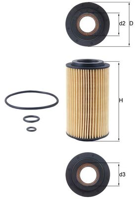 Oil Filter - OX 153D3 MAHLE