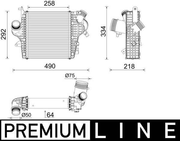 Intercooler, charger - CI 637 000P MAHLE