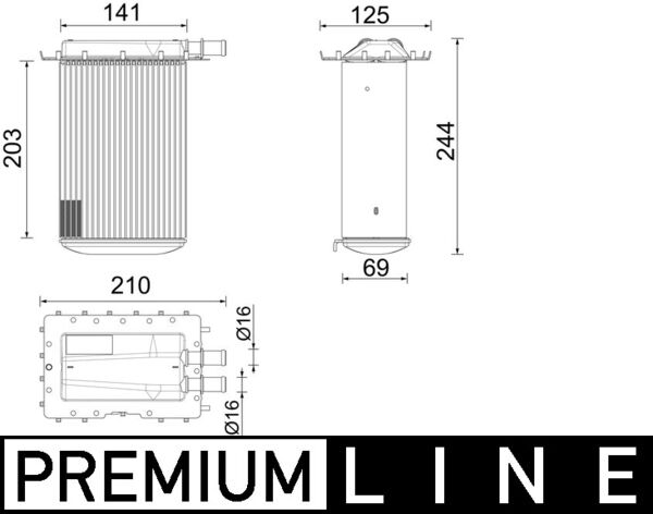 tarpinis suslėgto oro aušintuvas, kompresorius - CI 642 000P MAHLE