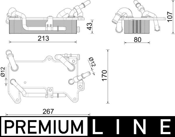 Oil Cooler, automatic transmission - CLC 284 000P MAHLE