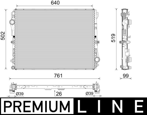 Radiator, engine cooling - CR 2604 000P MAHLE
