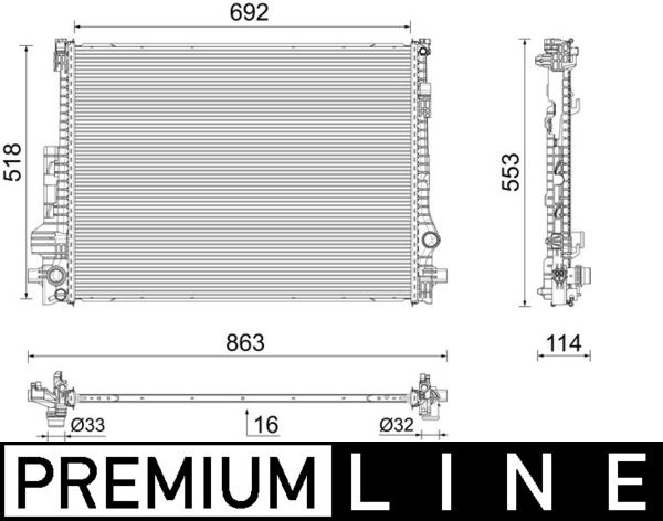 radiatorius, variklio aušinimas - CR 2605 000P MAHLE