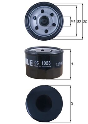 Filtro olio - OC 1023 MAHLE