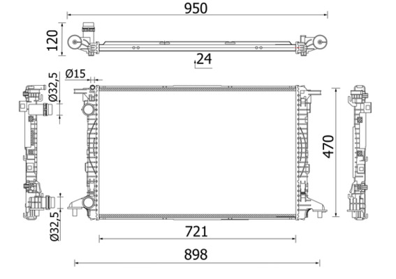 Radiator, engine cooling - CR 2179 000S MAHLE