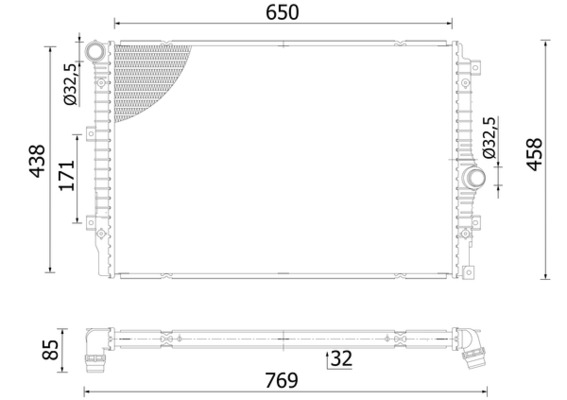 Radiator, engine cooling - CR 2428 000S MAHLE
