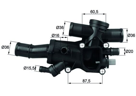 Thermostat, coolant - TH 44 83 MAHLE