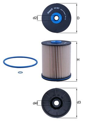 Filtro carburante - KX 567D MAHLE