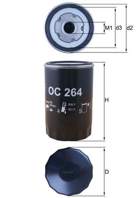 alyvos filtras - OC 264 MAHLE