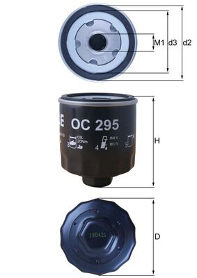 Filtro olio - OC 295 MAHLE
