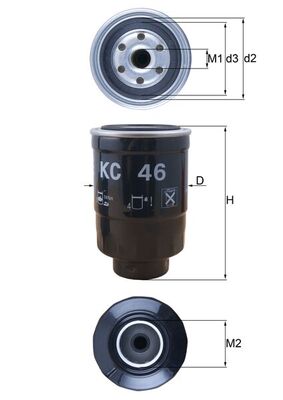 Fuel filter - KC 46 MAHLE