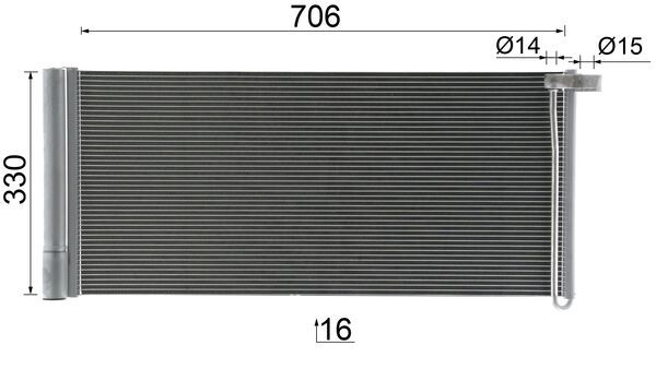 Condenser, air conditioning - AC 425 000P MAHLE
