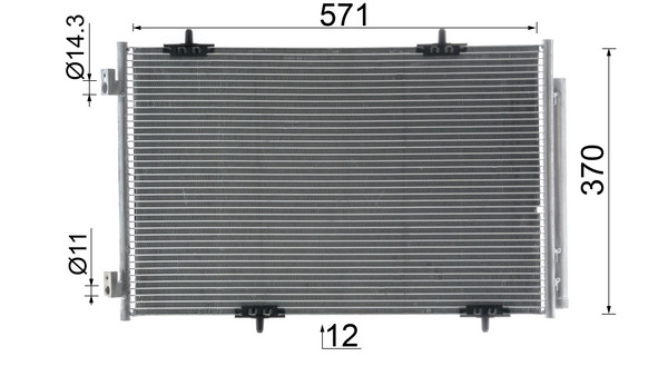 Condenser, air conditioning - AC 990 000S MAHLE