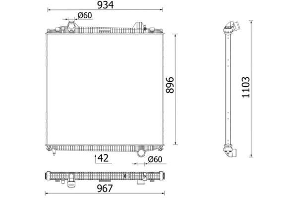 Radiator, engine cooling - CR 103 000P MAHLE