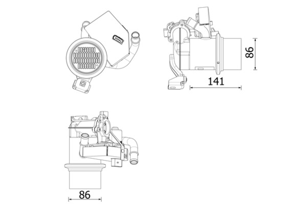 Cooler, exhaust gas recirculation - CE 14 000P MAHLE