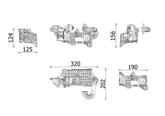 Cooler, exhaust gas recirculation - CE 43 000P MAHLE