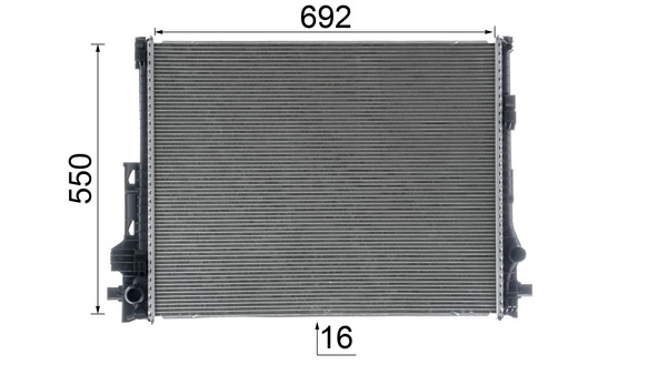 Radiator, engine cooling - CR 2607 000P MAHLE