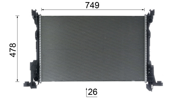 Radiator, engine cooling - CR 2637 000P MAHLE