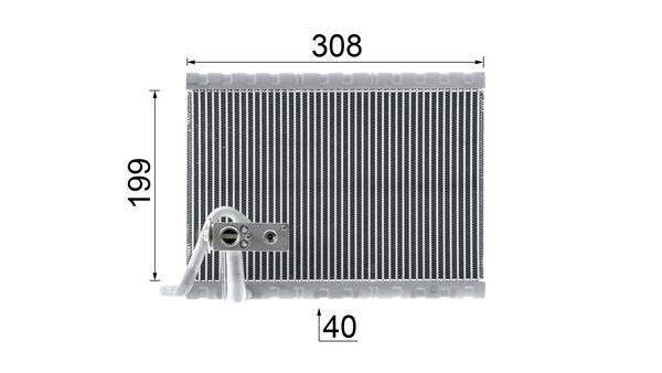 Evaporator, air conditioning - AE 124 000P MAHLE