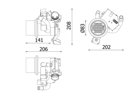 Cooler, exhaust gas recirculation - CE 39 000P MAHLE