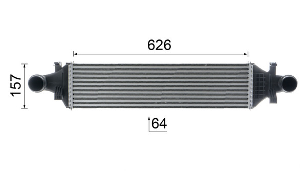 Intercooler, charger - CI 480 000P MAHLE