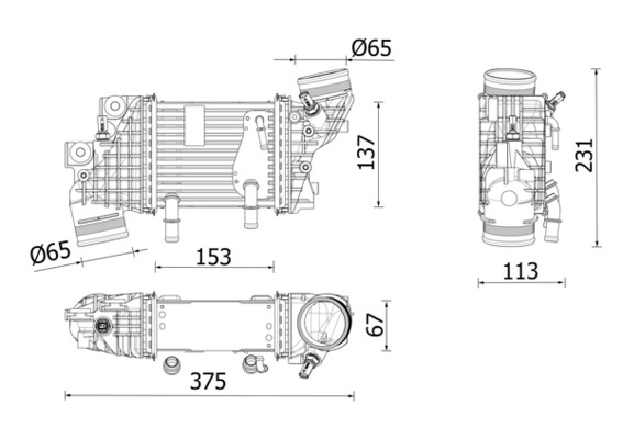 Intercooler - CI 663 000P MAHLE