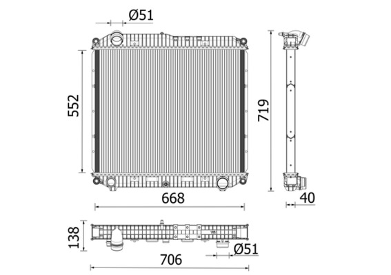 Radiator, engine cooling - CR 2608 000P MAHLE