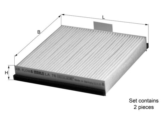 Filtro, Aria abitacolo - LA 76/S MAHLE