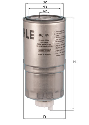Fuel filter - KC 44 MAHLE