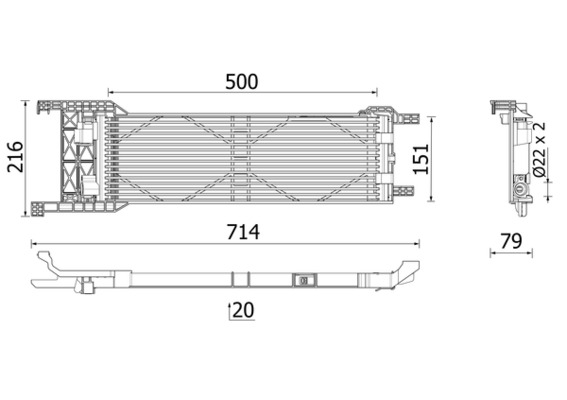 Oil Cooler, automatic transmission - CLC 330 000P MAHLE