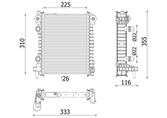 Radiatore, Raffreddamento motore - CR 2707 000P MAHLE