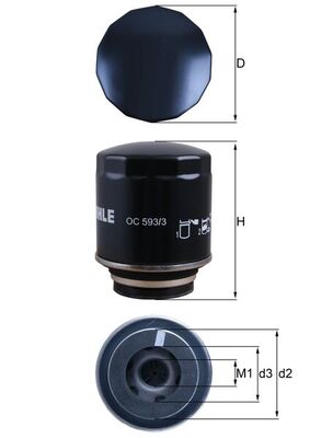 Filtro olio - OC 593/3 MAHLE