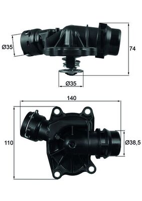 Termostato, Refrigerante - TI 233 88 MAHLE