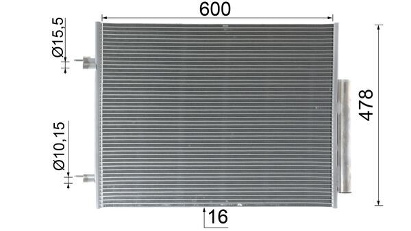 Condenser, air conditioning - AC 1131 000P MAHLE