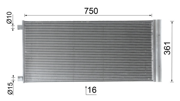 Condenser, air conditioning - AC 1124 000P MAHLE