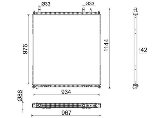Radiator, engine cooling - CR 106 000P MAHLE