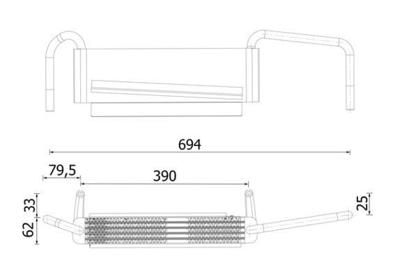 Oil Cooler, engine oil - CLC 314 000S MAHLE