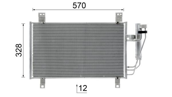 Condenser, air conditioning - AC 1100 000S MAHLE