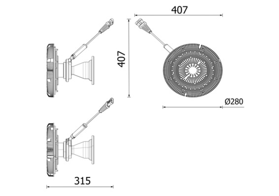Clutch, radiator fan - CFC 277 000P MAHLE