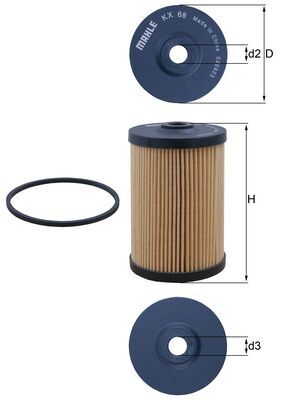 kuro filtras - KX 68D MAHLE