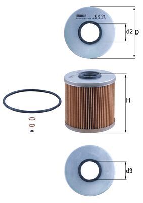 Oil Filter - OX 91D MAHLE